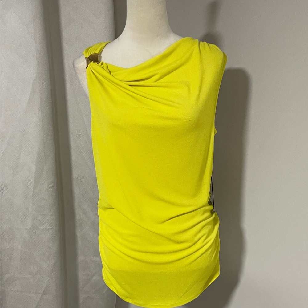 Donna Karan Vibrant Yellow Draped top size M